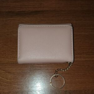 Elegant Cream Card Holder with Keychain